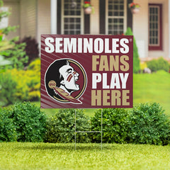Florida State University Coroplast Yard Sign "Fans Play Here"