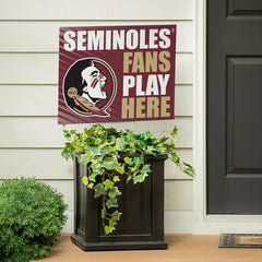 Florida State University Coroplast Yard Sign "Fans Play Here"