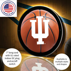 LED Wall Decor, Round, Med, Indiana, Basketball