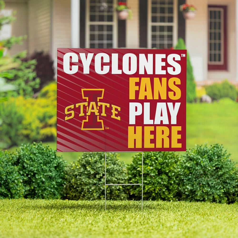 Iowa State University Coroplast Yard Sign "Fans Play Here"