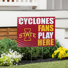 Iowa State University Coroplast Yard Sign "Fans Play Here"
