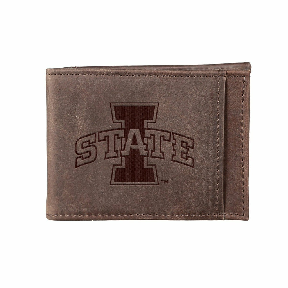 Front Pocket Wallet w/ RFID Blocking, Iowa State University, Brown