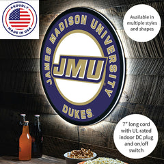 LED Wall Decor, Round, James Madison University