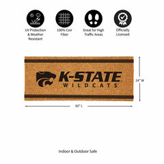 Kansas State University Extra Large One Color Coir Mat, 60"x24"