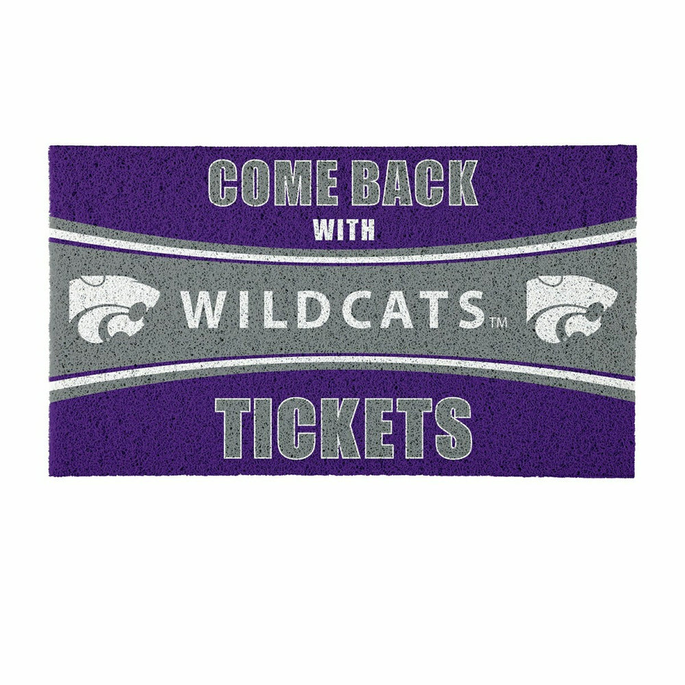 28" x 16" PVC Trapper Mat, Come Back with Tickets, Kansas State Univer