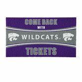 28" x 16" PVC Trapper Mat, Come Back with Tickets, Kansas State Univer