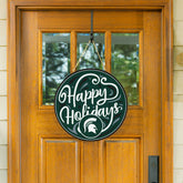 Michigan State University Holiday Round Door Décor with Hanging Rope,