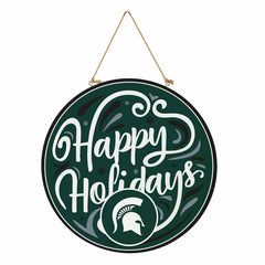 Michigan State University Holiday Round Door Décor with Hanging Rope,
