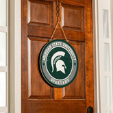 Michigan State University Round Door Décor with Hanging Rope, 18x18