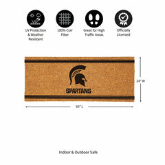 Michigan State University Extra Large One Color Coir Mat, 60"x24"