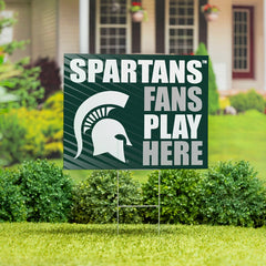 Michigan State University Coroplast Yard Sign "Fans Play Here"
