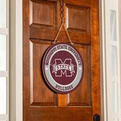 Mississippi State University Round Door Décor with Hanging Rope, 18x18