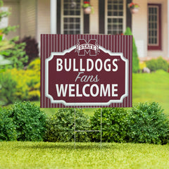 Mississippi State University Coroplast Yard Sign, "Fans Welcome"