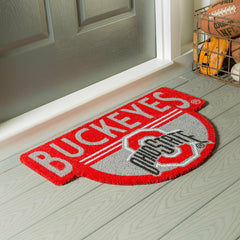 NCAA Team Shaped Coir Door Mat, Ohio State Buckeyes
