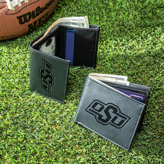 Oklahoma State University, Bi-Fold and Tri-Fold Wallet Gift Set, Black