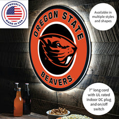 LED Wall Decor, Round, Oregon State University