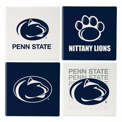 Penn State Ceramic Coasters Set, 4pcs with Wood Caddy
