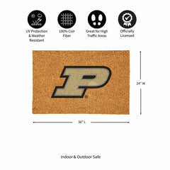 Purdue University Large Full Color Coir Mat, 36"x24"