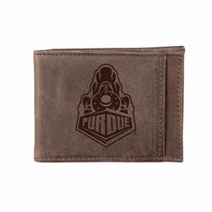 Front Pocket Wallet w/ RFID Blocking, Purdue University, Brown
