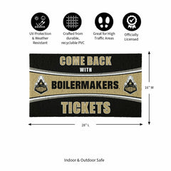 28" x 16" PVC Trapper Mat, Come Back with Tickets, Purdue University