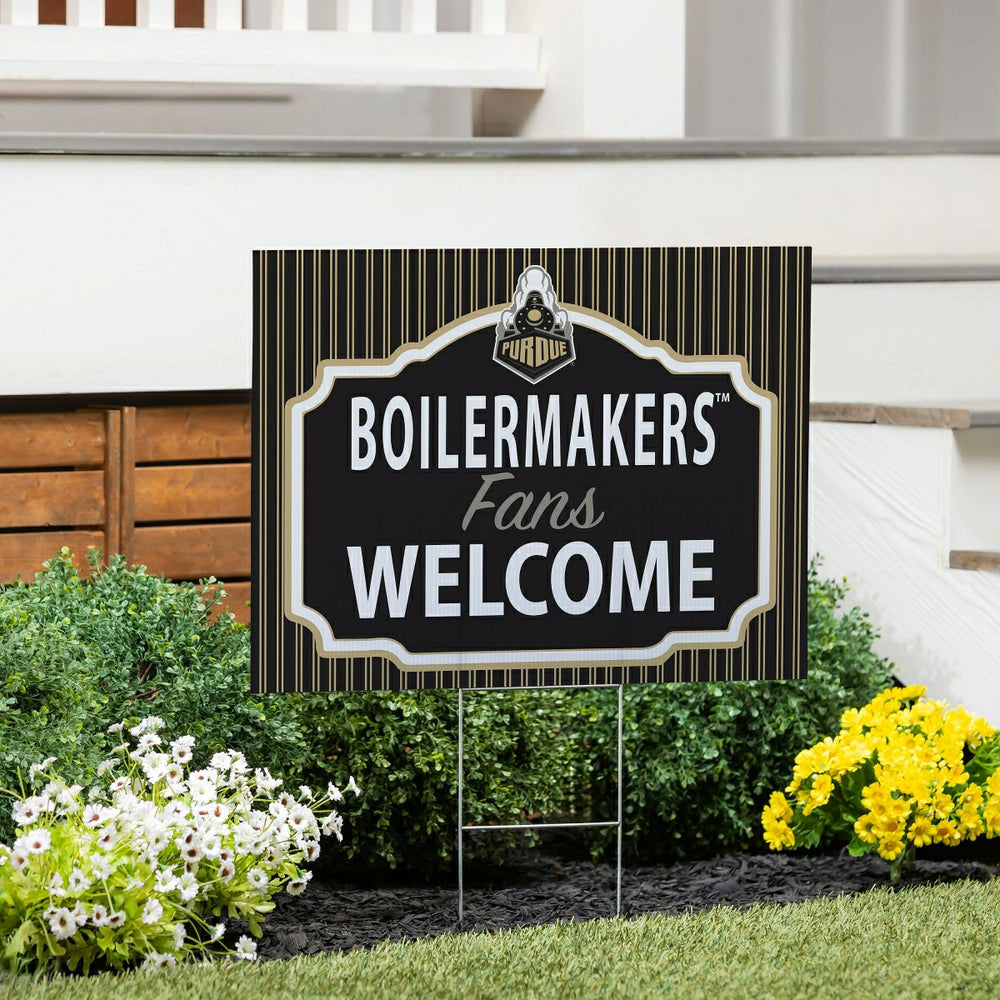 Purdue University Coroplast Yard Sign, "Fans Welcome"