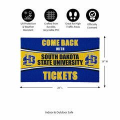 28" x 16" PVC Trapper Mat, Come Back with Tickets, South Dakota State