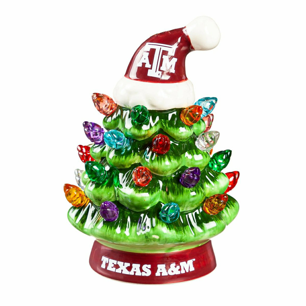 4" Mini LED Tabletop Christmas Tree, Set of 2, Texas A&M