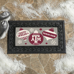 Texas A&M Holiday Flocked Coir Sassafras Switch Mat, 22"x10"