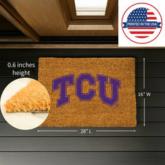 Coir Mat, 16"x28", Texas Christian University