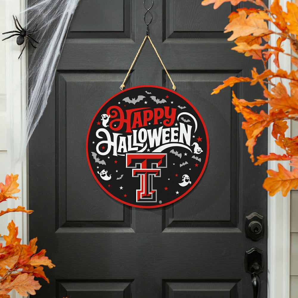 Texas Tech University Halloween Round Door Décor with Hanging Rope, 18