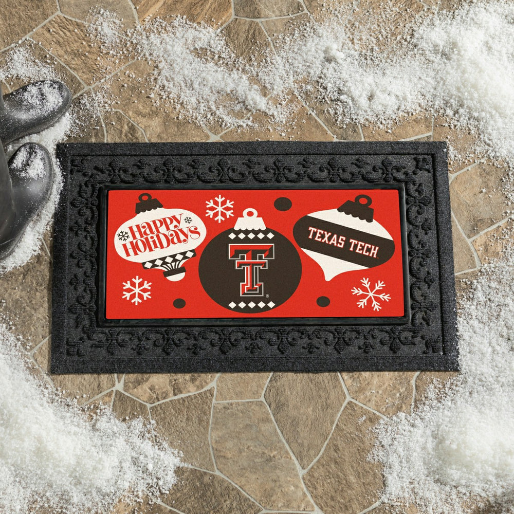 Texas Tech University Holiday Flocked Coir Sassafras Switch Mat, 22"x1