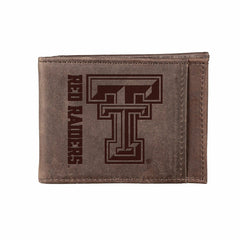 Front Pocket Wallet w/ RFID Blocking, Texas Tech University, Brown