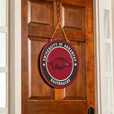 University of Arkansas Round Door Décor with Hanging Rope, 18x18