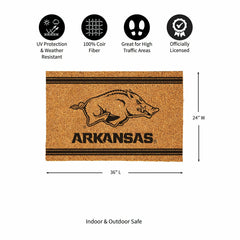 University of Arkansas Large One Color Coir Mat, 36"x24"