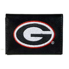 University of Georgia Black Tri-Fold Embroidered Wallet w/ RFID Blocki