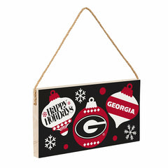 University of Georgia Holiday Wood Wall Sign, 6x11