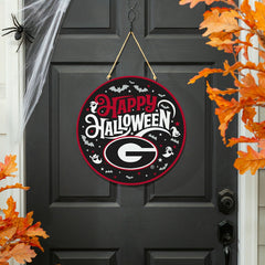 University of Georgia Halloween Round Door Décor with Hanging Rope, 18
