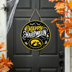 University of Iowa Halloween Round Door Décor with Hanging Rope, 18x18