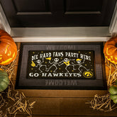 University of Iowa Flocked Coir Halloween Sassafras Switch Mat, 22"x10