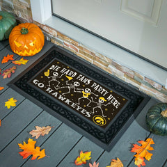 University of Iowa Flocked Coir Halloween Sassafras Switch Mat, 22"x10