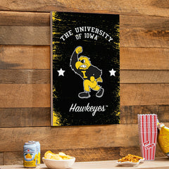 University of Iowa Wood Wall Sign, 16x24