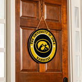 University of Iowa Round Door Décor with Hanging Rope, 18x18