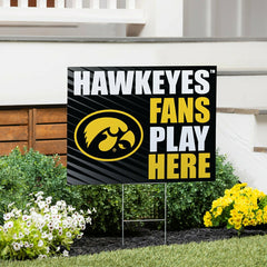 University of Iowa Coroplast Yard Sign "Fans Play Here"