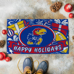 University of Kansas Holiday PVC Mat, 28"x16"