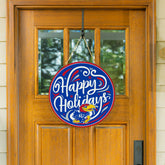 University of Kansas Holiday Round Door Décor with Hanging Rope, 18x18
