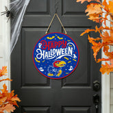 University of Kansas Halloween Round Door Décor with Hanging Rope, 18x