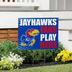 University of Kansas Coroplast Yard Sign "Fans Play Here"