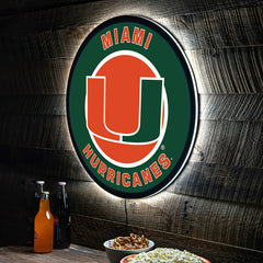 LED Wall Decor, Round, University of Miami