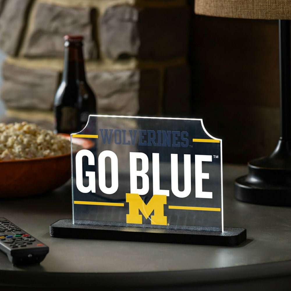 University Of Michigan College Rectangle Desklite LED Decor