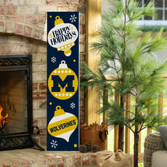 47" Double Sided Leaner, University Of Michigan, Christmas